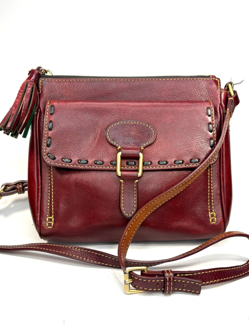 Dooney & Bourke Maroon Leather Crossbody